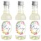 Big Dot of Happiness Wildflowers Baby - Mini Wine and Champagne Bottle Label Stickers - Boho Floral Baby Shower Favor Gift - Set of 16